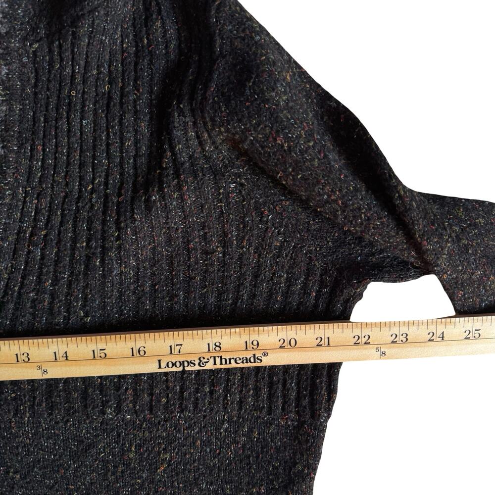 Christopher & Banks Hooded Knit Sweater Women’s L Brown Gray Flecked Pullover - Picture 2 of 8